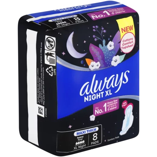 Always Pads Thick Mesh Xtra Long Night 8s