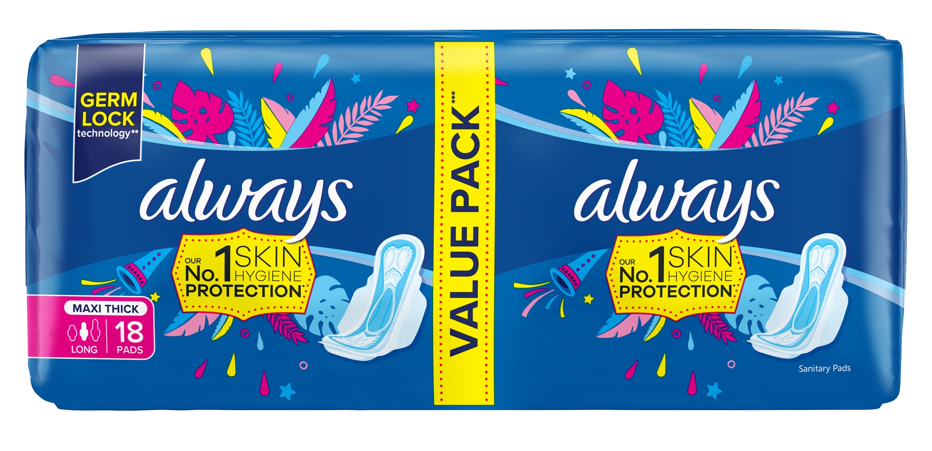 Always Pads Thick Mesh Duos Long 18s