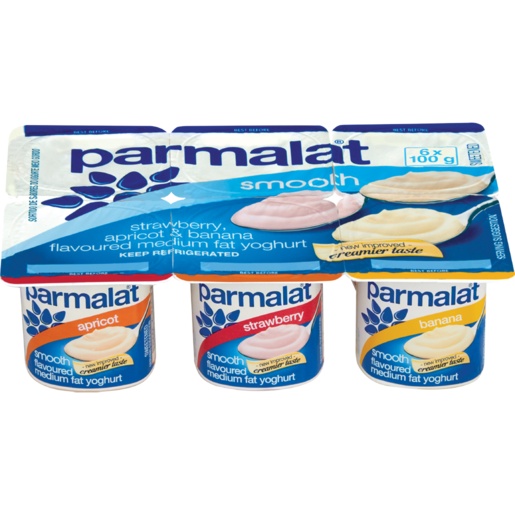 Parmalat Yoghurt Smooth Strawberry, Apricot & Banana Lf 100g