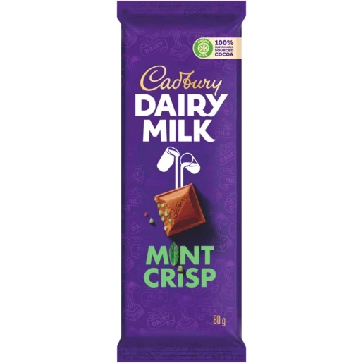 Cadbury Chocolate Slab Mint Crisp 80G