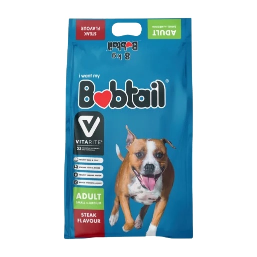 Bobtail Dog Food Adult Mini Chunks Steak 8kg