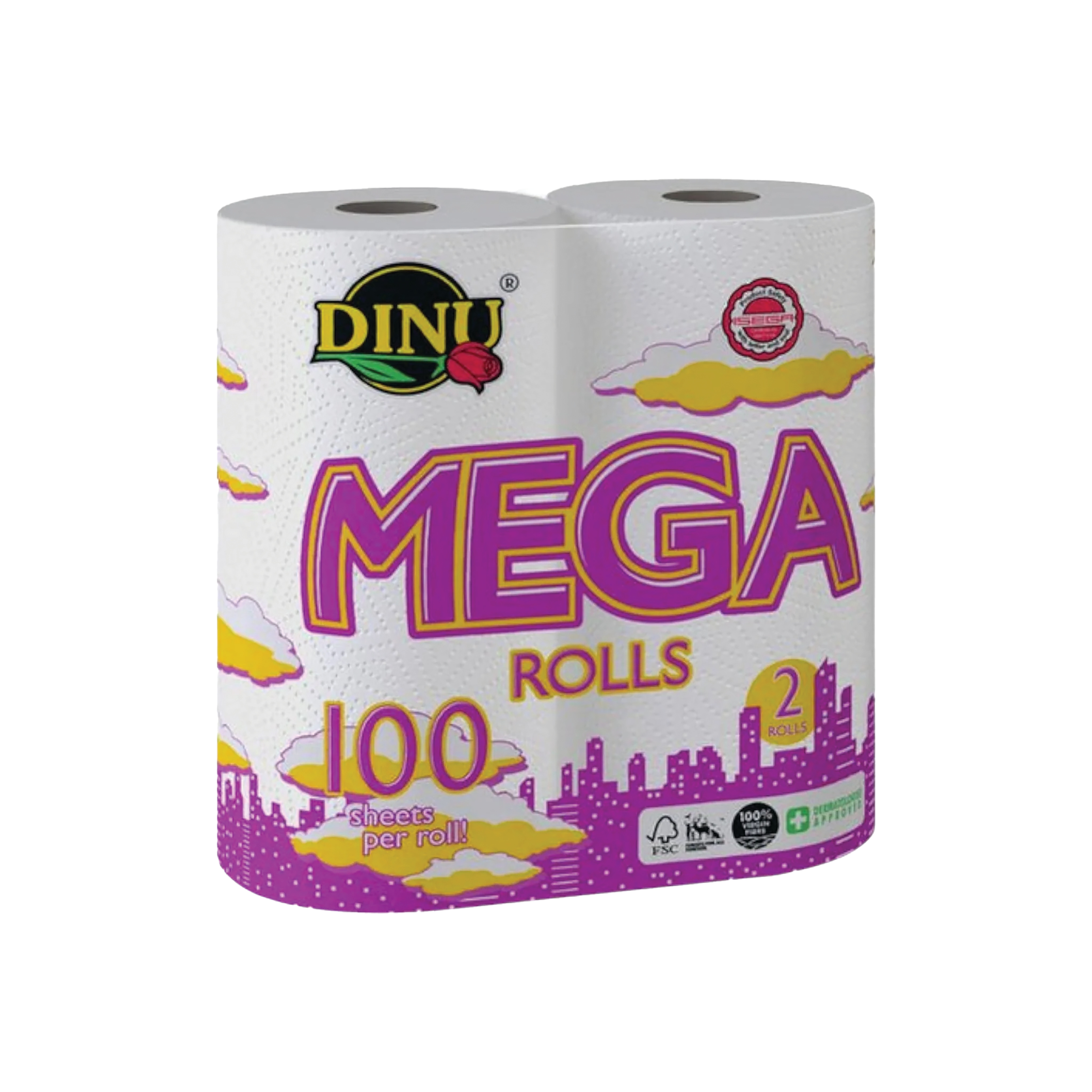 Dinu Paper Towel Roll Mega 2'S