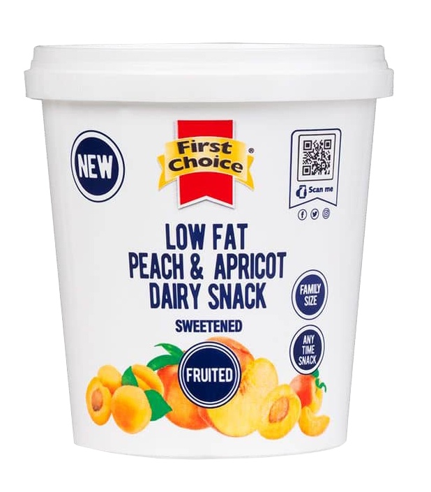 First Choice Yog Low Fat Dairy Snack Peach And Apricot 1kg