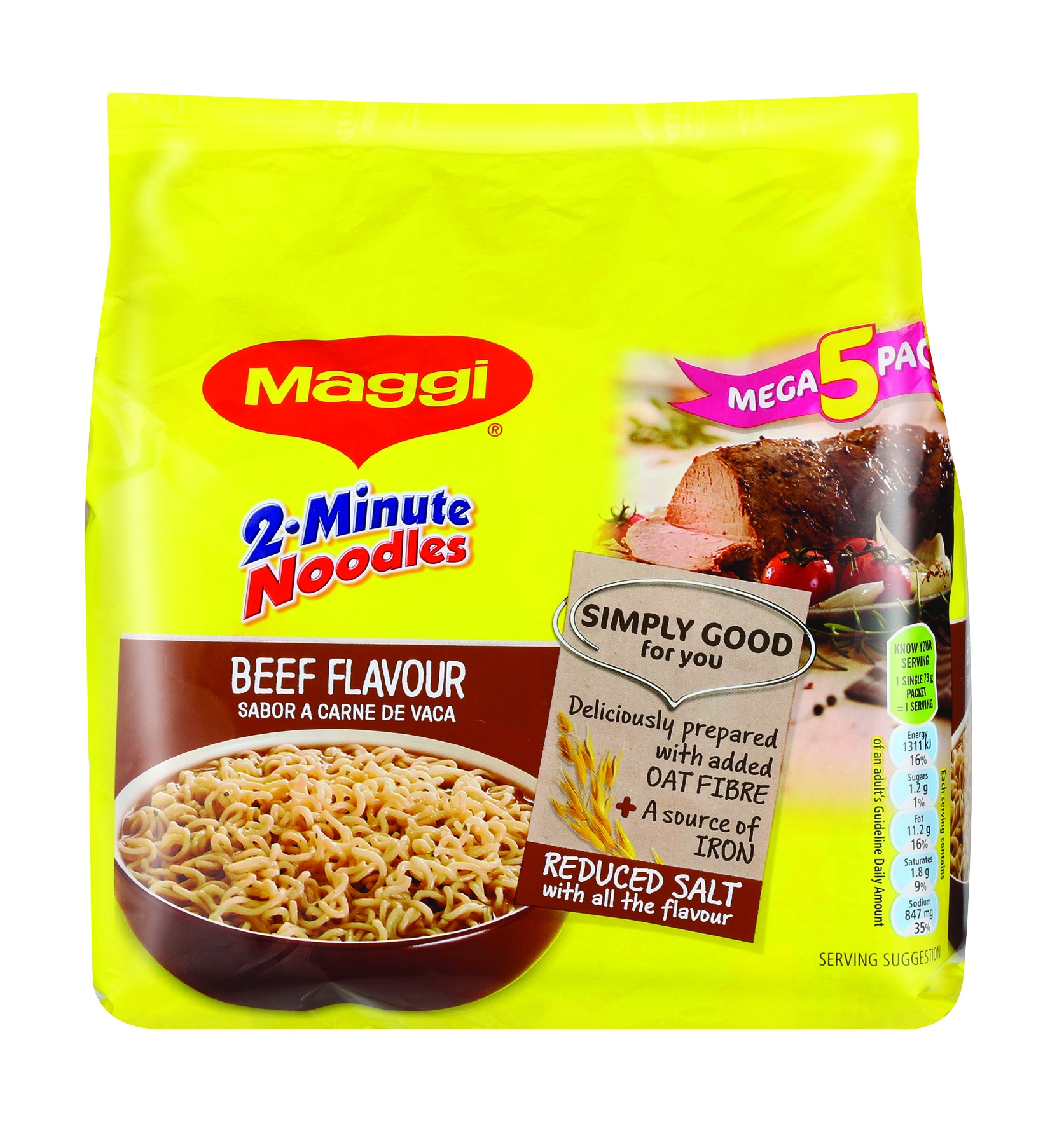 Maggi Noodles M/Pack 68G Beef 5'S