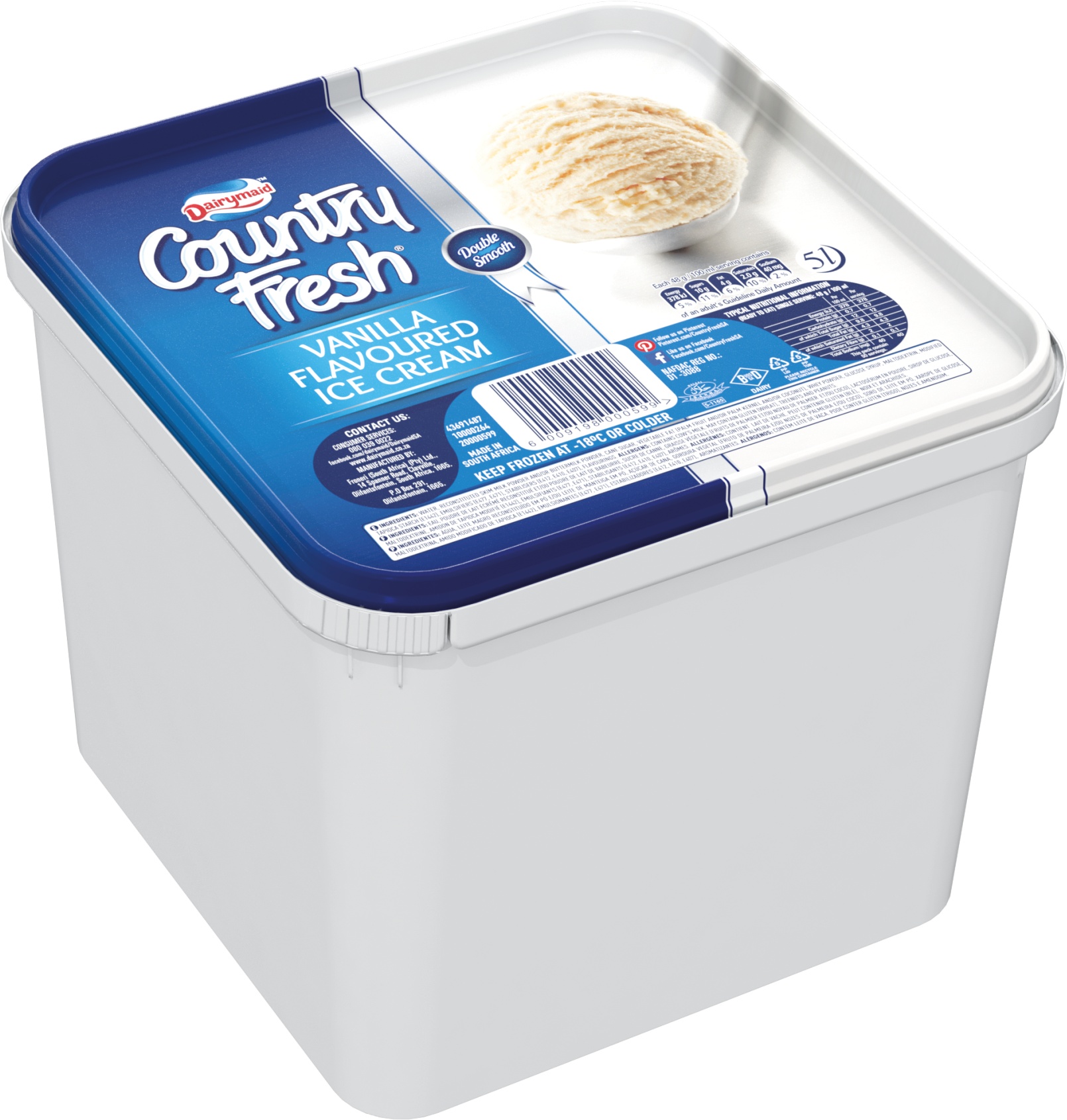 Dairymaid Ice Cream Country Fresh Vanilla 5L