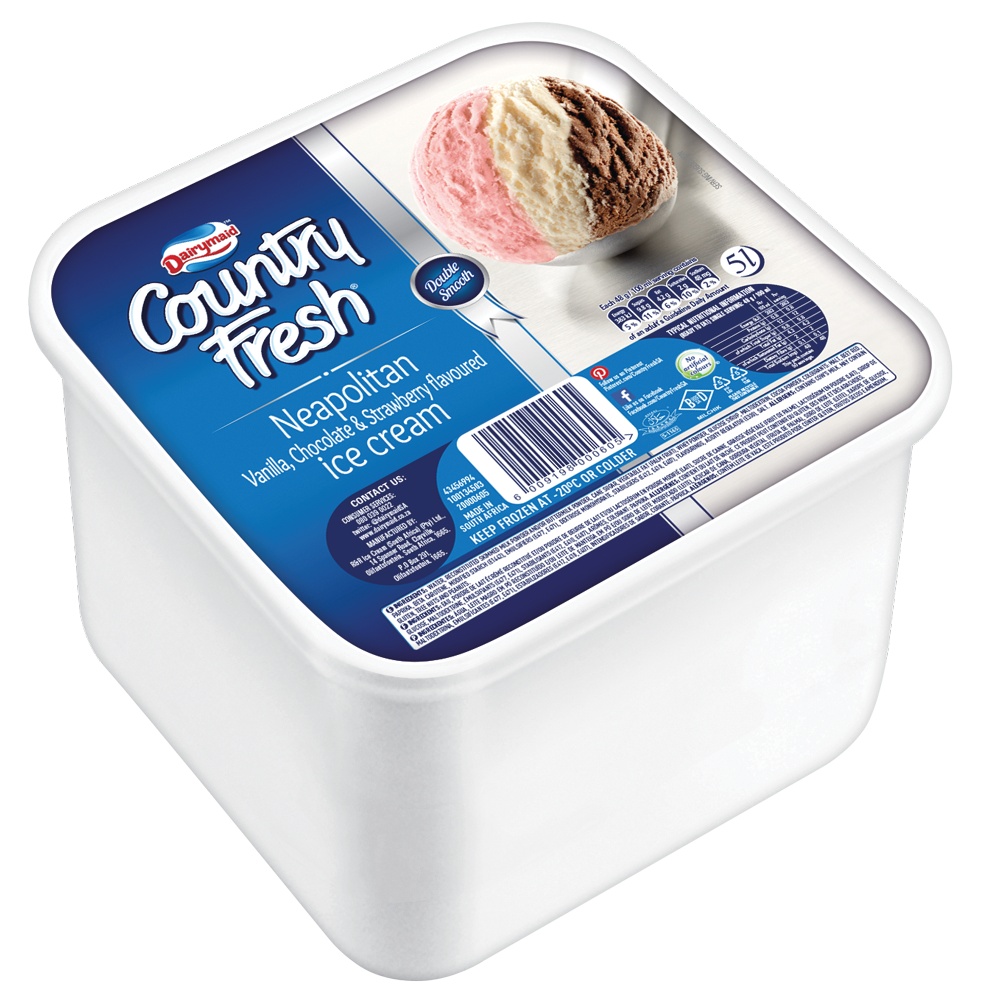 Dairymaid Ice Cream Country Fresh Neapolitan 5L