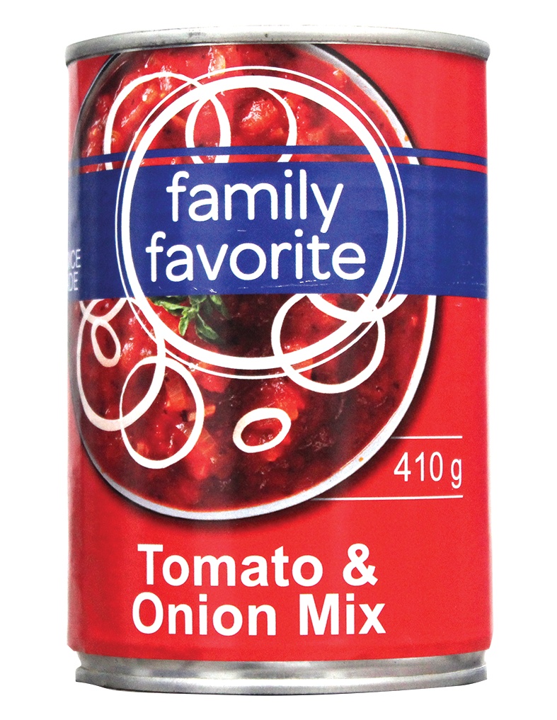 Family Favorite Vegetable Tomato & Onion Mix 410Gr