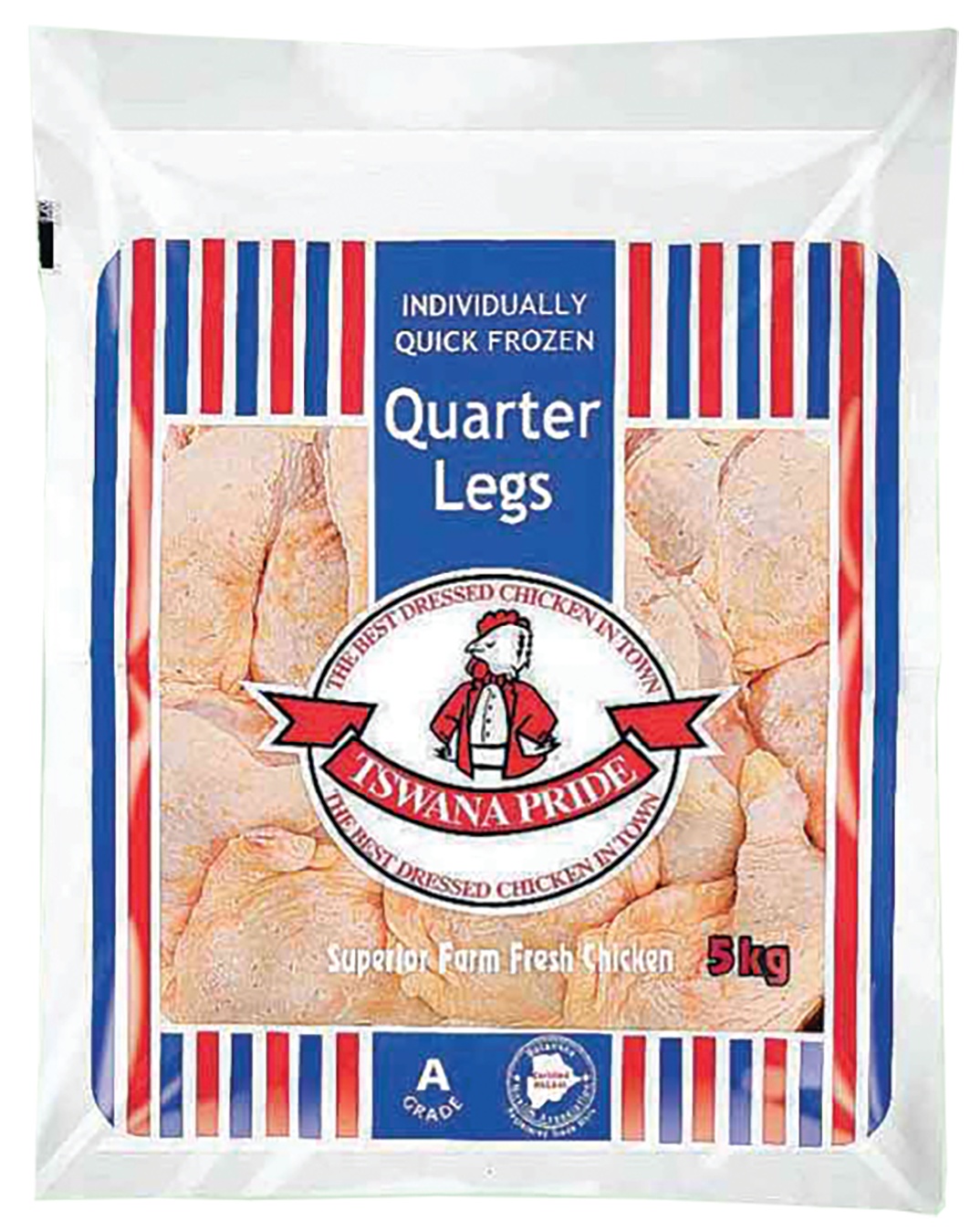 Tswana Pride Frozen Chicken IQF Q/R Leg 5Kg