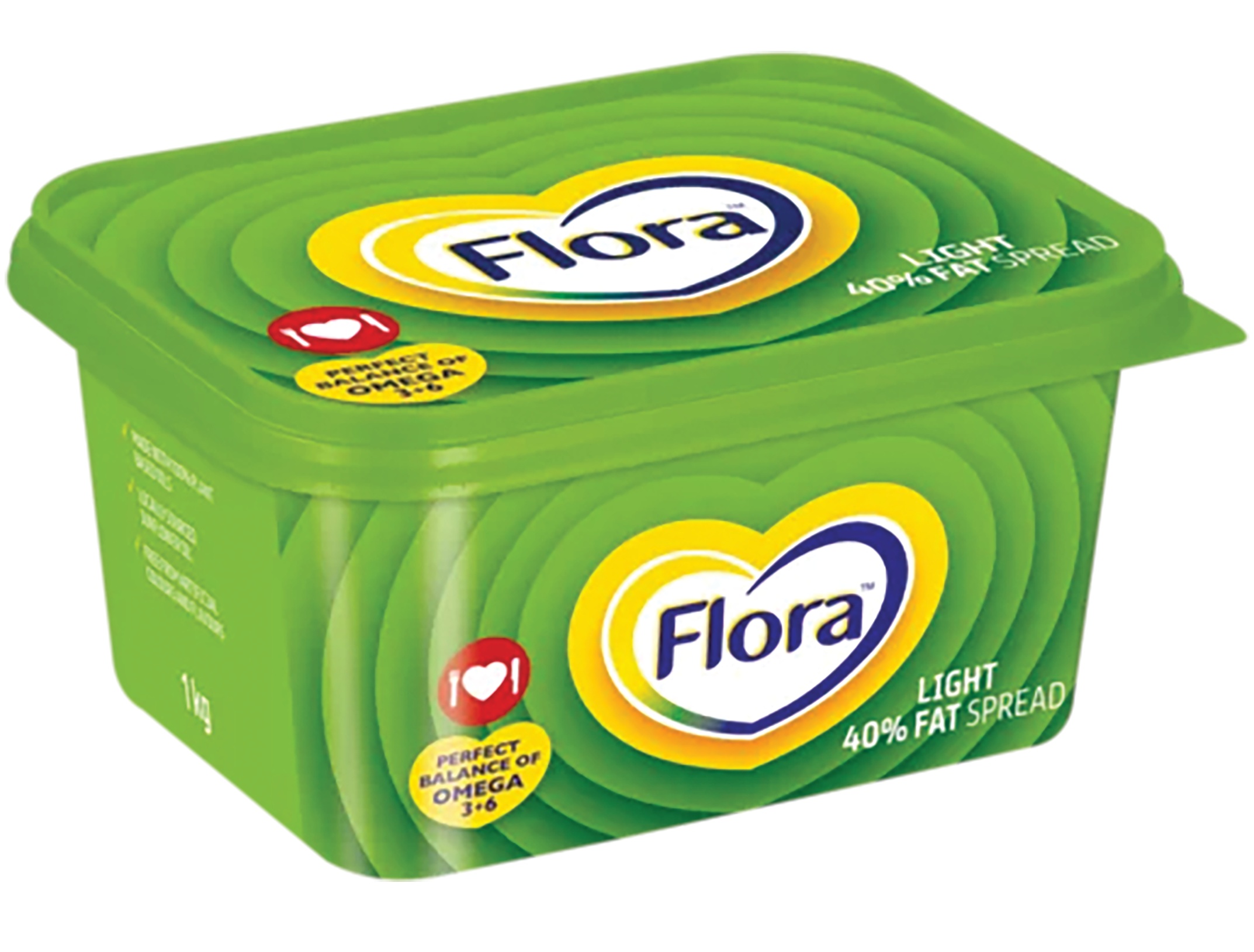 Flora Margarine Tub Light Fat Spread 40% 1kg